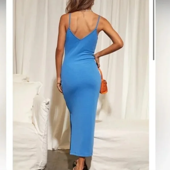 SNDYS REVOLVE Georgie Dress in Marlin Blue Size XL Stretch Sexy - Picture 2 of 13